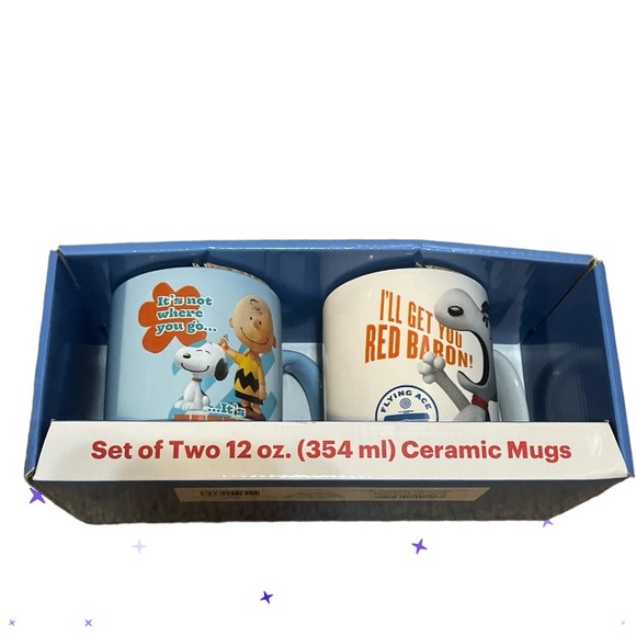 2015 set Of Two Ceramic Mugs The Peanuts Movie Snoopy Charlie Brown - Picture 3 of 11